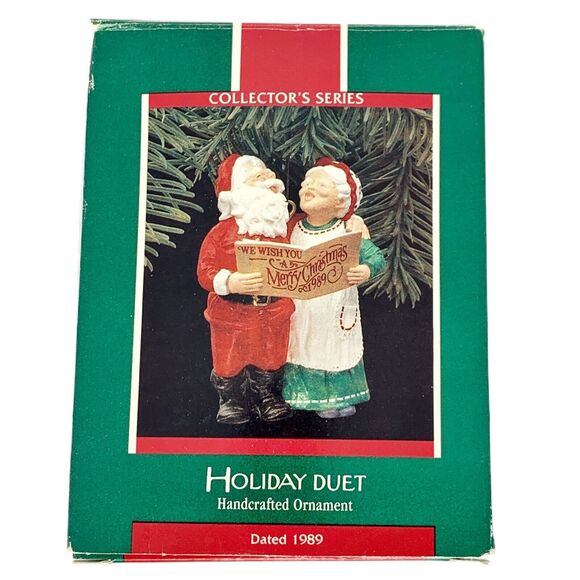 Hallmark Keepsake Ornament Christmas Tree Holiday Duet 1989 Mr & Mrs Claus w Box - Picture 7 of 11